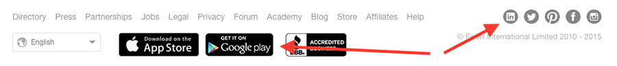 Fiverr Apps and Social Media Links