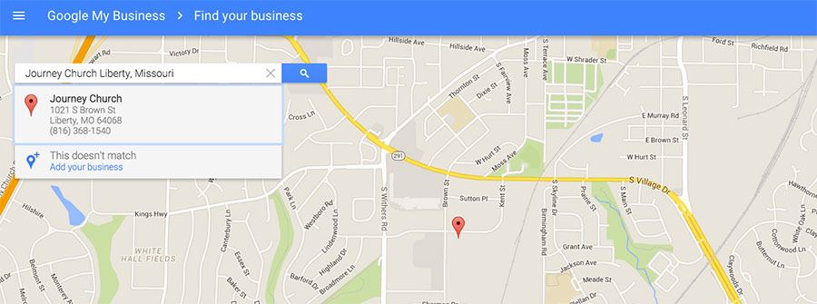 Search Google Business for Your Church