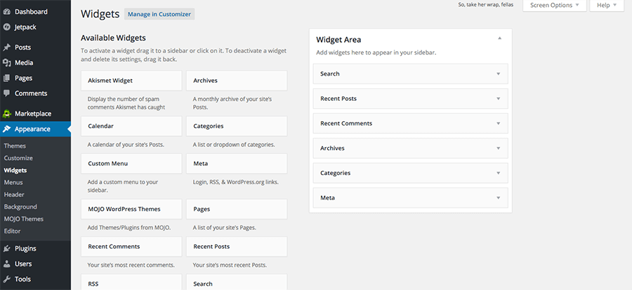 Adding Content to Church Website WordPress Widgets