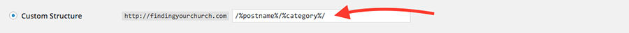 Change the WordPress Permalink Custom Structure Settings