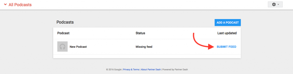 Google Play - Submit a New Podcast Feed