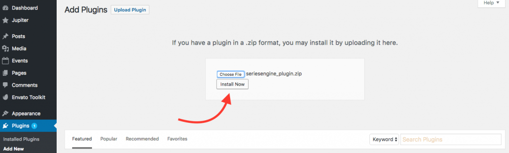Install Now Series Engine Plugin