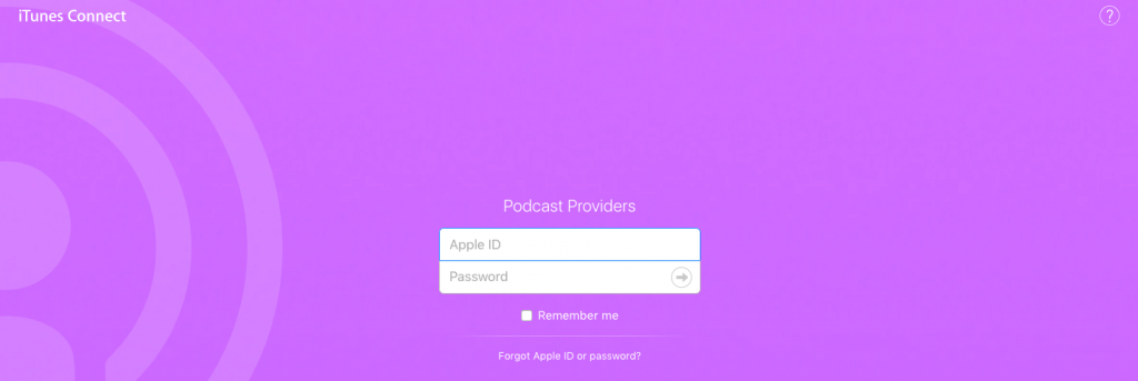iTunes - Podcast Connect Page