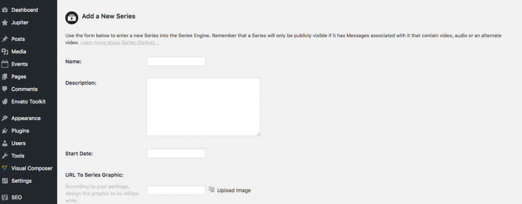 Series Engine - Add New Series Info