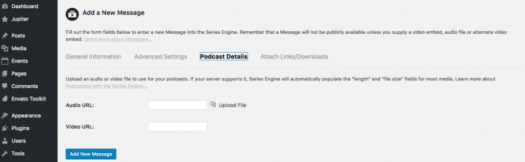 Series Engine - Additional Podcast Details