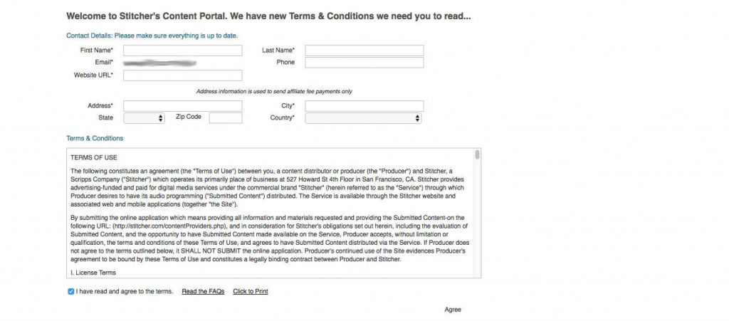 Stitcher - Account Setup 2