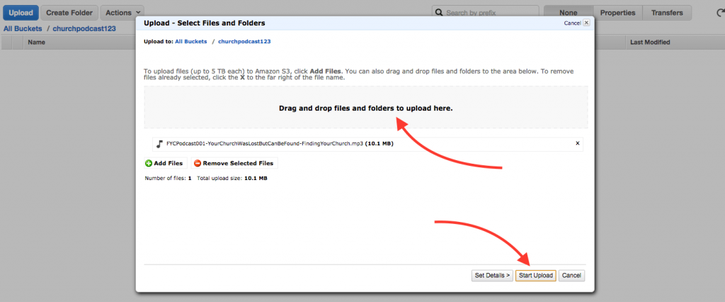 Upload and Add Podcast Files to Amazon S3