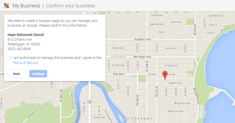 Confirm your Church on Google My Business